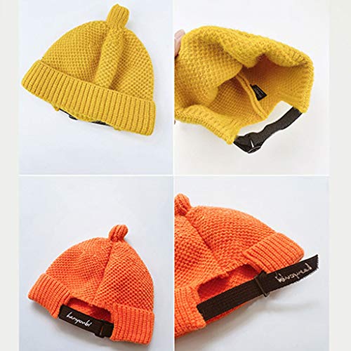 Cálido Invierno de punto sombrero del bebé for niñas otoño linda clásica del niño de las muchachas ajustables Diseño Hat for Edad 10-30 Meses Gorra de esquiar ( Color : Orange , Size : 10-30 months )