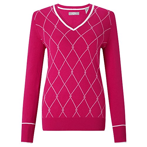 Callaway Jacquard Sweater Jersey de Golf, Mujer, Rosa, L
