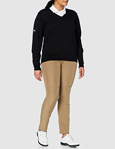 Callaway Merino Windstopper Vest Sweater de Golf, Mujer, Negro, XL