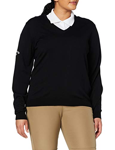 Callaway Merino Windstopper Vest Sweater de Golf, Mujer, Negro, XL