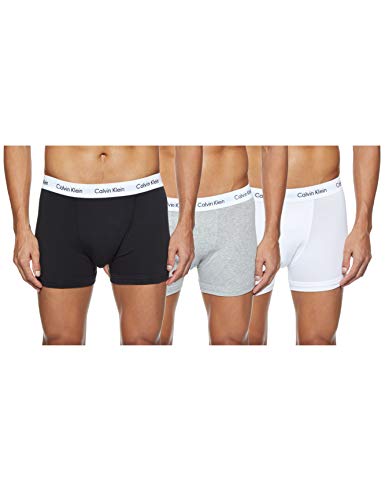 Calvin Klein 0000U2662G - Bóxer para hombre, color blanco /gris / negro, talla X-Large
