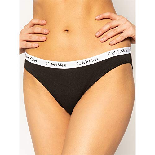 Calvin Klein 000QD3588E Braguita, Negro (Black/White/Black Wzb), XS (Pack de 3) para Mujer
