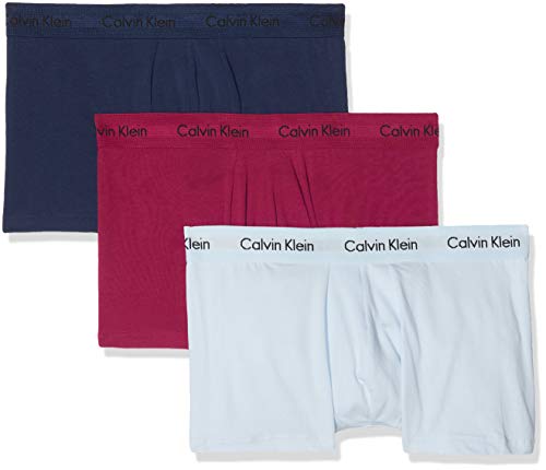 Calvin Klein 3p Low Rise Trunk Bóxer, Azul (Presidental Blue/Maggie/Vent Kju), S (Pack de 3) para Hombre