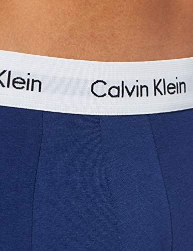 Calvin Klein 3p Low Rise Trunk Bóxer, Multicolor (White/Red/Navy), S (Pack de 3) para Hombre