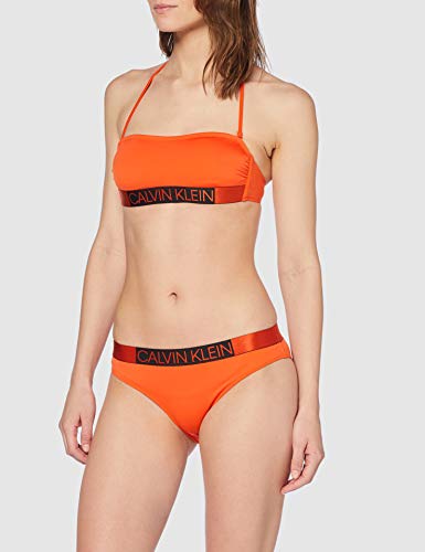 Calvin Klein Bandeau-rp Parte de arriba de bikini, Rojo (Mandarin Red 659), Large para Mujer