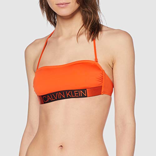 Calvin Klein Bandeau-rp Parte de arriba de bikini, Rojo (Mandarin Red 659), Large para Mujer