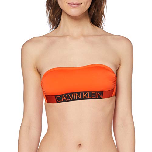 Calvin Klein Bandeau-rp Parte de arriba de bikini, Rojo (Mandarin Red 659), Large para Mujer