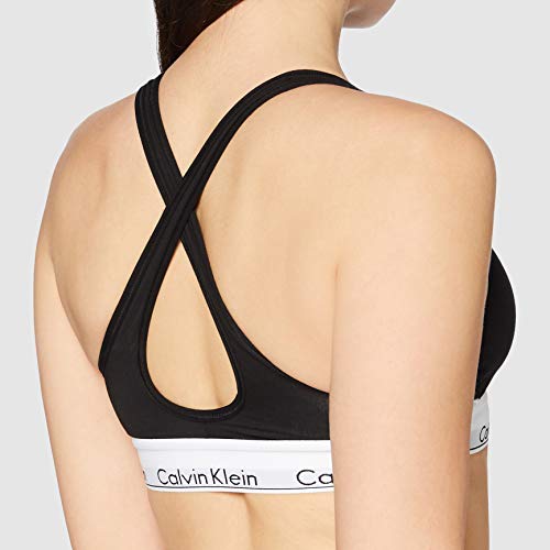 Calvin Klein Bralette – Modern Cotton Sujetador Deportivo, Negro (Black 001), M (89-94 cm) para Mujer