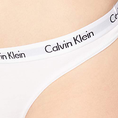 Calvin Klein Carousel-Thong Bragas, Blanco (WHITE 100), L para Mujer