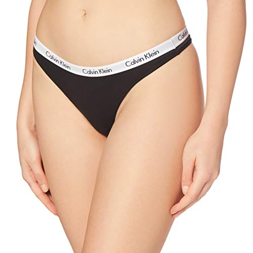 Calvin Klein Carousel-Thong Bragas, Negro (black 001), XS para Mujer