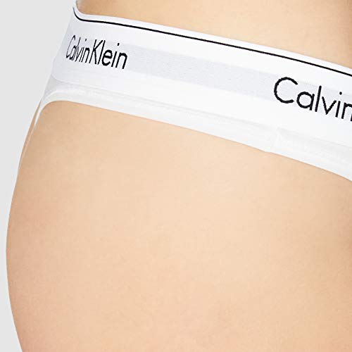 Calvin Klein Damen String MODERN - THONG, Einfarbig, Gr. 36 (Herstellergröße: S), Weiß (WHITE 100)