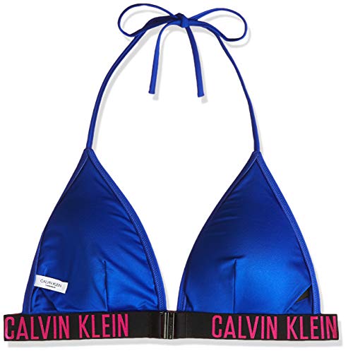 Calvin Klein Fixed Triangle-rp Almohadillas y Rellenos de Sujetador, Azul (Surf The Web CKB), XS para Mujer