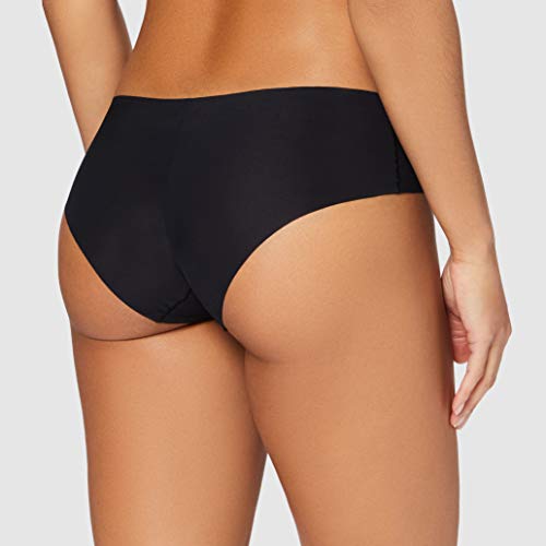 Calvin Klein High Waist Hipster-Invisibles Braguita, Negro (Black 001), L para Mujer