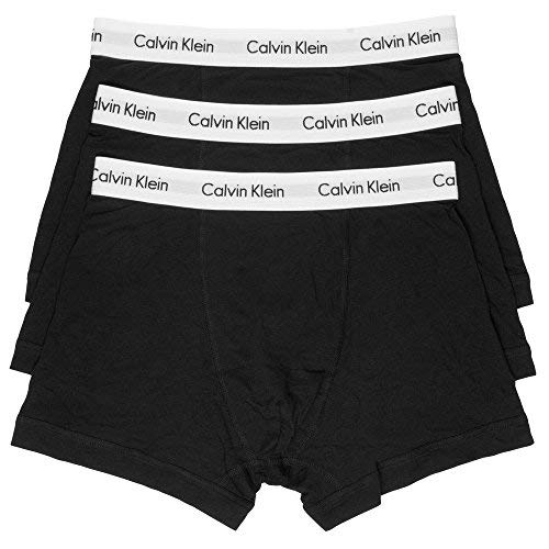 Calvin Klein Hombre - Pack de 3 bóxers de tiro medio - Cotton Stretch, Negro, L, (Pack de 3)