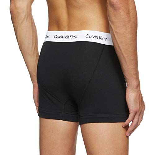 Calvin Klein Hombre - Pack de 3 bóxers de tiro medio - Cotton Stretch, Negro, L, (Pack de 3)