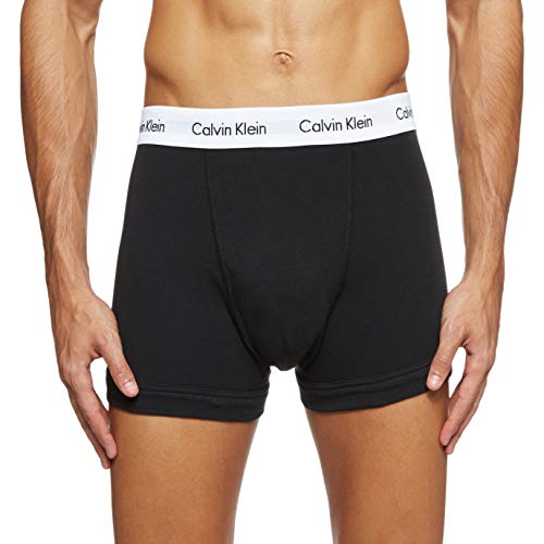 Calvin Klein Hombre - Pack de 3 bóxers de tiro medio - Cotton Stretch, Negro, L, (Pack de 3)