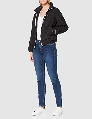 Calvin Klein Jeans Contrast Zip Windbreaker Chaqueta, Ck Negro, M para Mujer