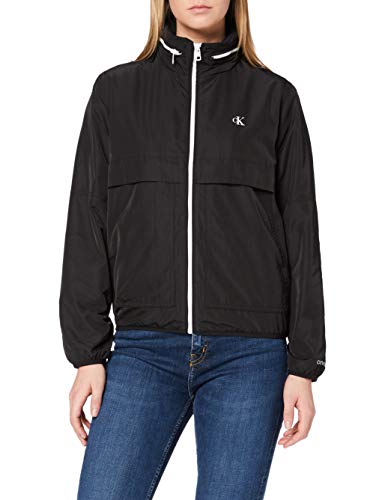 Calvin Klein Jeans Contrast Zip Windbreaker Chaqueta, Ck Negro, M para Mujer