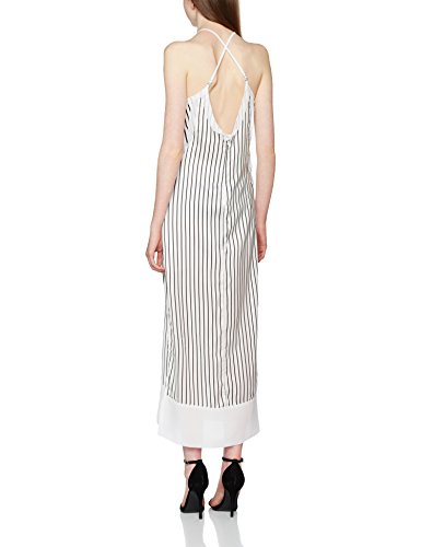 Calvin Klein Jeans Devon Stripe Strappy SL Maxi Dress Vestido, Negro (CK Black/Bright White 901), 40 (Talla del Fabricante: Large) para Mujer