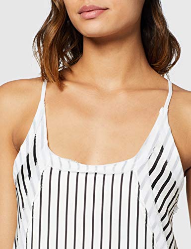 Calvin Klein Jeans Devon Stripe Strappy SL Maxi Dress Vestido, Negro (CK Black/Bright White 901), 40 (Talla del Fabricante: Large) para Mujer