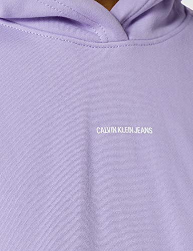 Calvin Klein Jeans Micro Branding Hoodie Suéter, Lila Palma, M para Mujer