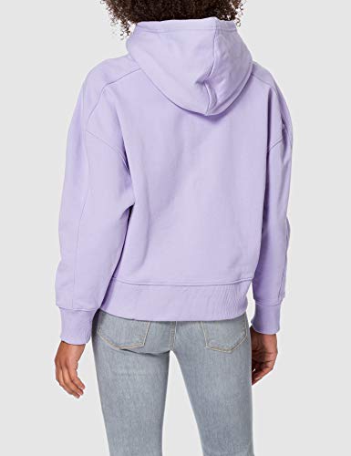 Calvin Klein Jeans Micro Branding Hoodie Suéter, Lila Palma, M para Mujer