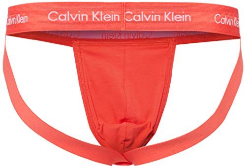 Calvin Klein Jock Strap 2pk Ropa Interior, Labio Negro/Coral, M Unisex Adulto