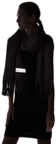 Calvin Klein K60k606172 conjunto bufanda, gorro y guantes, Negro (Black Bds), One Size para Mujer