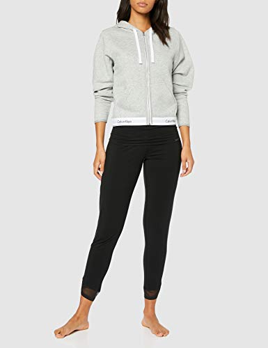 Calvin Klein Lounge Zip Up Hoodie-Modern Cotton Sudadera, Gris (Grey Heather 020), L para Mujer