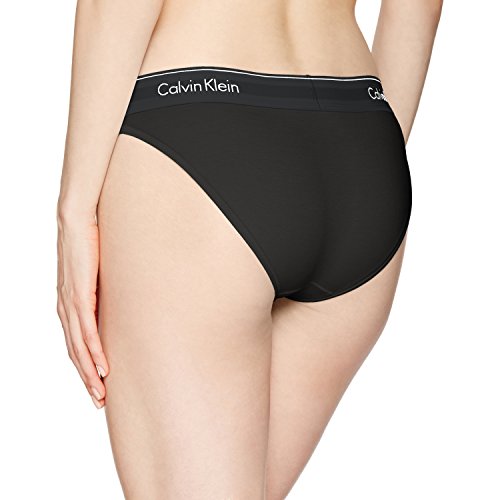 Calvin Klein Modern Cotton Bikini Panty Ropa Interior, Cintura Negra, S para Mujer