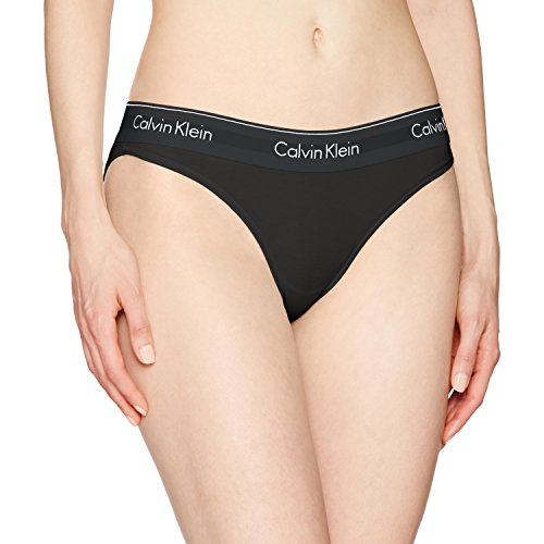 Calvin Klein Modern Cotton Bikini Panty Ropa Interior, Cintura Negra, S para Mujer