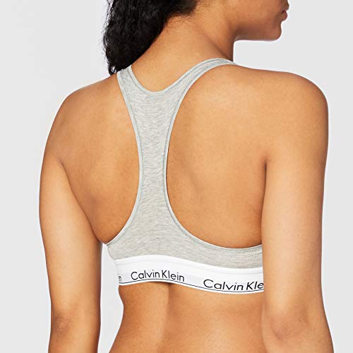 Calvin Klein Modern Cotton-Bralette Sujetador, Gris (Grey Heather 020), M para Mujer
