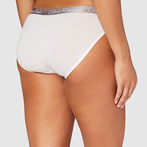 Calvin Klein Radiant Cotton-Bikini Braguita, Blanco (White 100), M para Mujer