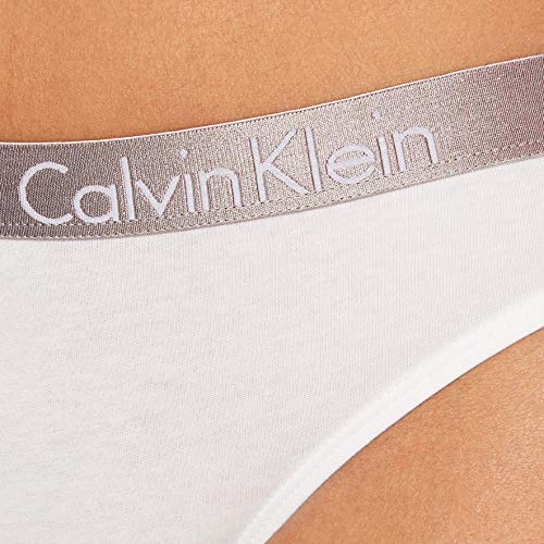 Calvin Klein Radiant Cotton-Bikini Braguita, Blanco (White 100), S para Mujer