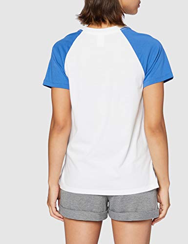 Calvin Klein S/s Crew Neck Top de Pijama, Blanco (White_Minnow Sleeves 100), XS para Mujer