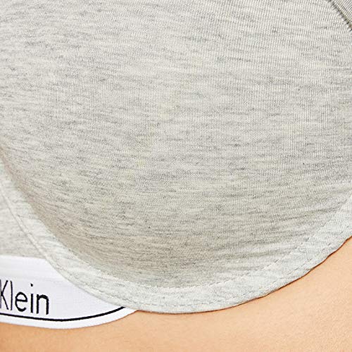 Calvin Klein T-Shirt-BH-Modern Cotton Sujetador, Gris (Grey Heather 020), 36C para Mujer