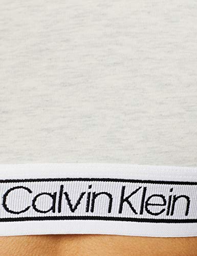 Calvin Klein Unlined Bralette (Reversible) Parte de arriba de bikini, Blanco (Snow Heather Ow5), 40 (Talla del fabricante: Medium) para Mujer