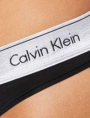 Calvin Klein Unlined Bralette/Thong Set Juego de Accesorios de Invierno, Black_Silver WB, XL Unisex Adulto