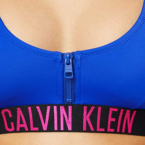 Calvin Klein Zip Bralette-rp Almohadillas y Rellenos de Sujetador, Azul (Surf The Web CKB), S para Mujer