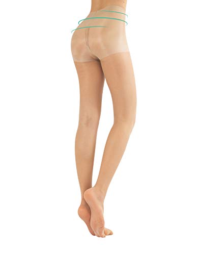 CALZITALY 3 Pares Medias Moldeadoras, Medias Transparentes, Pantimedias | 20 Den | Negro, Natural | S, M, L, XL | Made In Italy | (Natural, S)