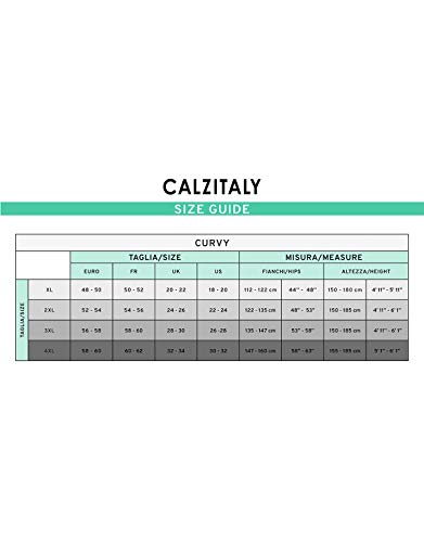 CALZITALY Curvy Medias Opacas | Panty Tallas Grandes | Curvy | 60 DEN | L, XL, XXL | Negro | Calcetería Italiana | (L, Azúl)