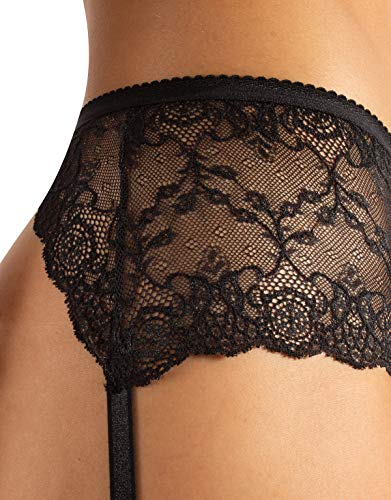 CALZITALY Liguero para Medias, Porta ligas Ajustable | Negro, Blanco, Marfil, Natural | Talla Unica | Made in Italy (Talla Unica, Negro)