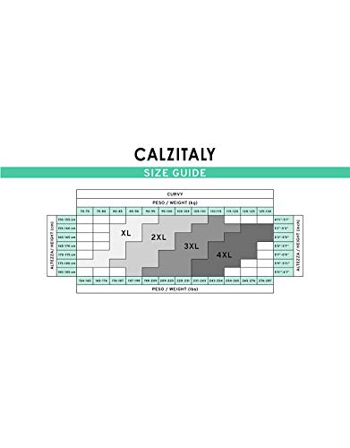 CALZITALY – Medias de Descanso Medias Tallas grandes, Compresión Media 8 mm/Hg | L, XL, XXL | Negro, Natural | 40 DEN | Made in Italy | (XXL, Negro)