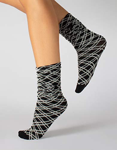 CALZITALY PACK 4/5 PARES Calcetines sin Puño Elástico, Calcetines Mujer, Mini Medias Opacas, Calcetines Rombos | Verde, Azul, Natural, Negro | Made in Italy (Talla única, 5 Pares Rombos Blancos)