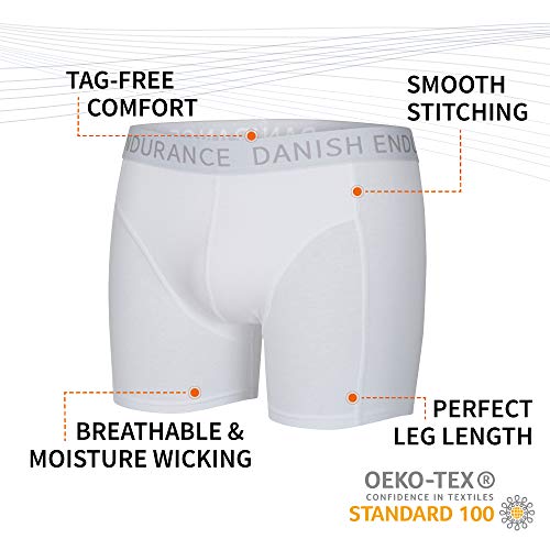 Calzoncillos Bóxers de Algodón para Hombre, Ropa Interior, Elásticos, Ultrasuaves, Pack de 6 (Blanco, M)