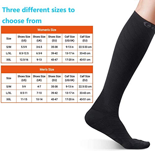 CAMBIVO 3 Pares Medias de Compresion Mujer y Hombre, Calcetines Compresivos, Calcetines de Compresion para Running, Deporte, Ciclismo, Futbol, Volar