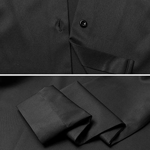 Camisa Mujer Bambú Fibra, Manga Larga Slim Fit, Elástica y Formal, Negro, 45 (Pecho 128CM, Cintura 110CM)