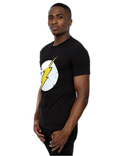 Camiseta DC Comics con el logotipo de The Flash, para hombre Negro negro XX-Large