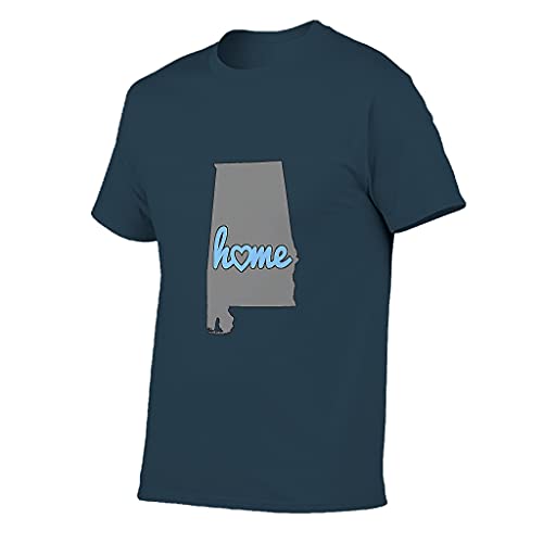 Camiseta de algodón para hombre, diseño de mapa de Alabama, color agradable al tacto, estilo USA