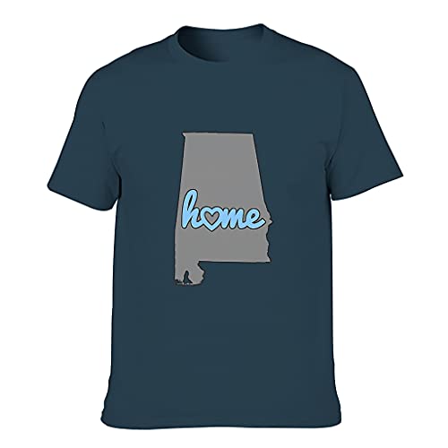 Camiseta de algodón para hombre, diseño de mapa de Alabama, color agradable al tacto, estilo USA